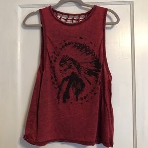 Tribal maroon tank top